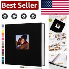 Elegant Black Linen Photo Album - Self-Adhesive Scrapbook for Cherished Memories