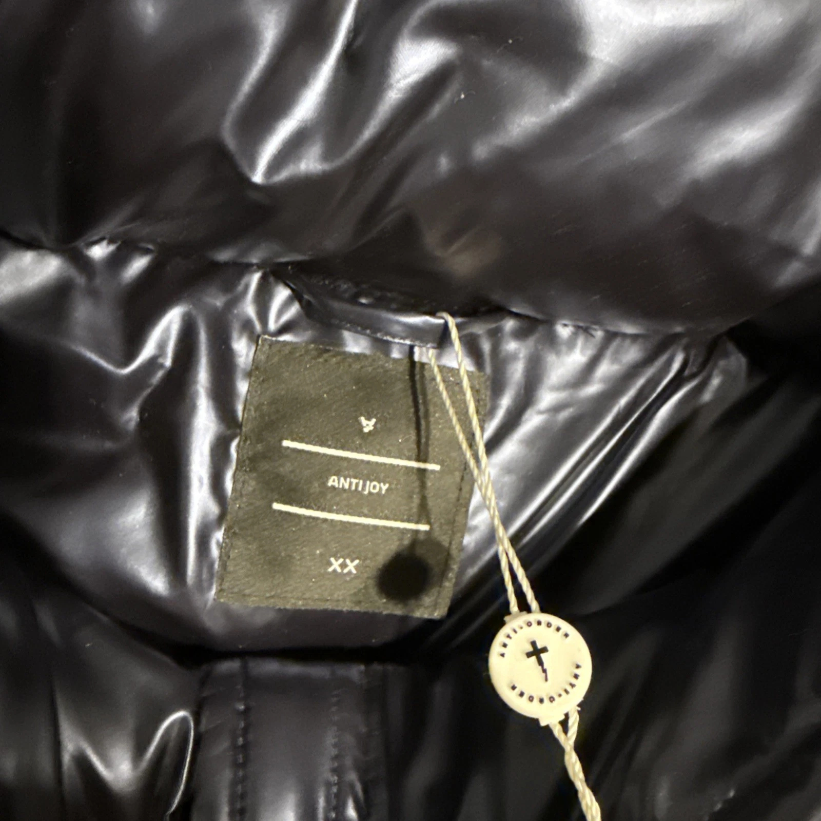 The Anti Order Anti Joy Tech Puffer Jacket Black Heavyweight Oversized 2XL - NEW - product detail image 4