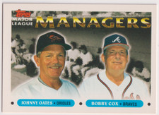 1993 Topps #501 Johnny Oates/Bobby Cox Orioles Braves
