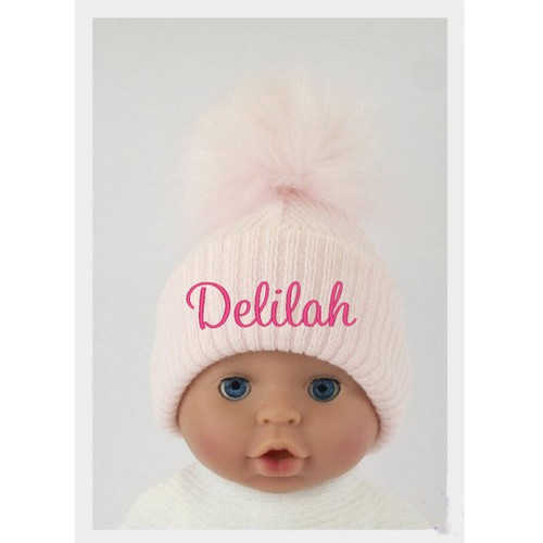 Personalisierte Baby Bommelmütze mit Bommel, Farbwahl - Bild 4 von 7