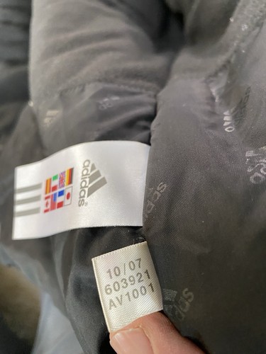 Adidas 2007 Insulated Hooded Puffer Jacket Men's Black White Coat W/ Hood Mens L - Picture 6 of 6