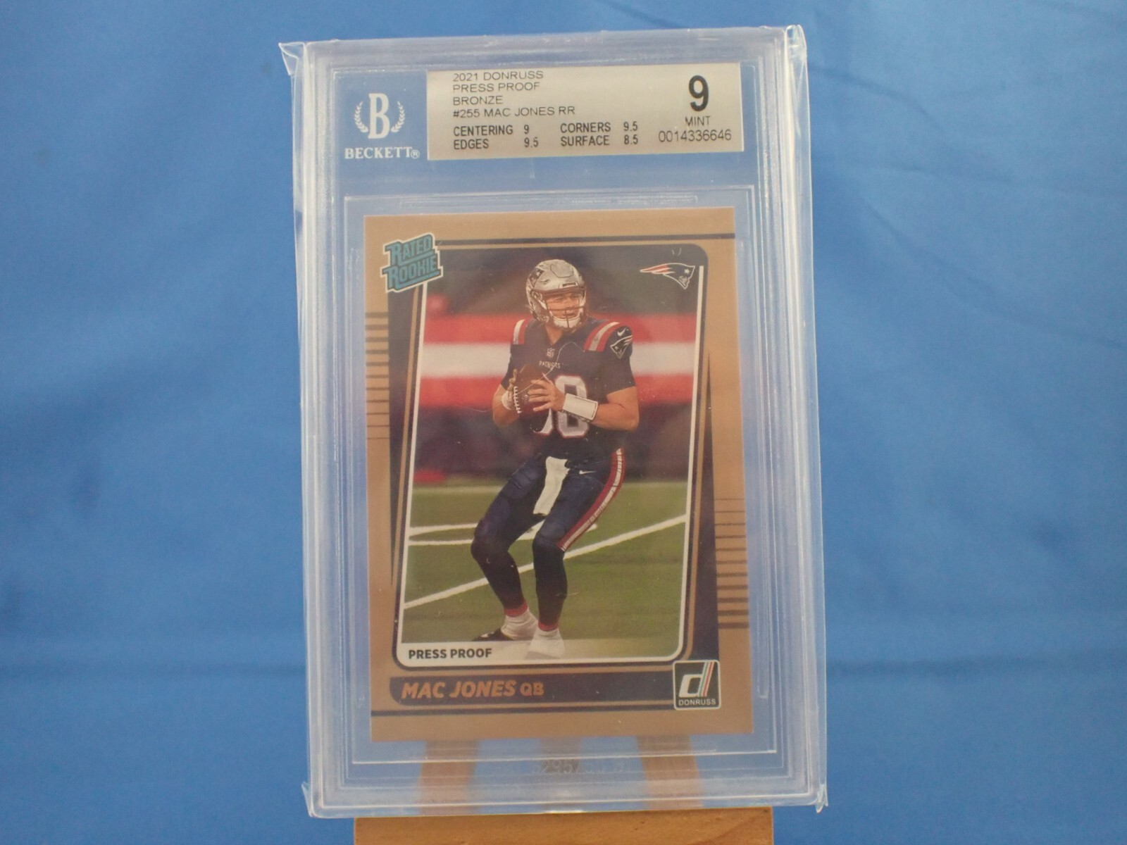 Mac Jones Donruss 2021 RC Rated Rookie #255 Press Proof Bronze BGS 9 Mint