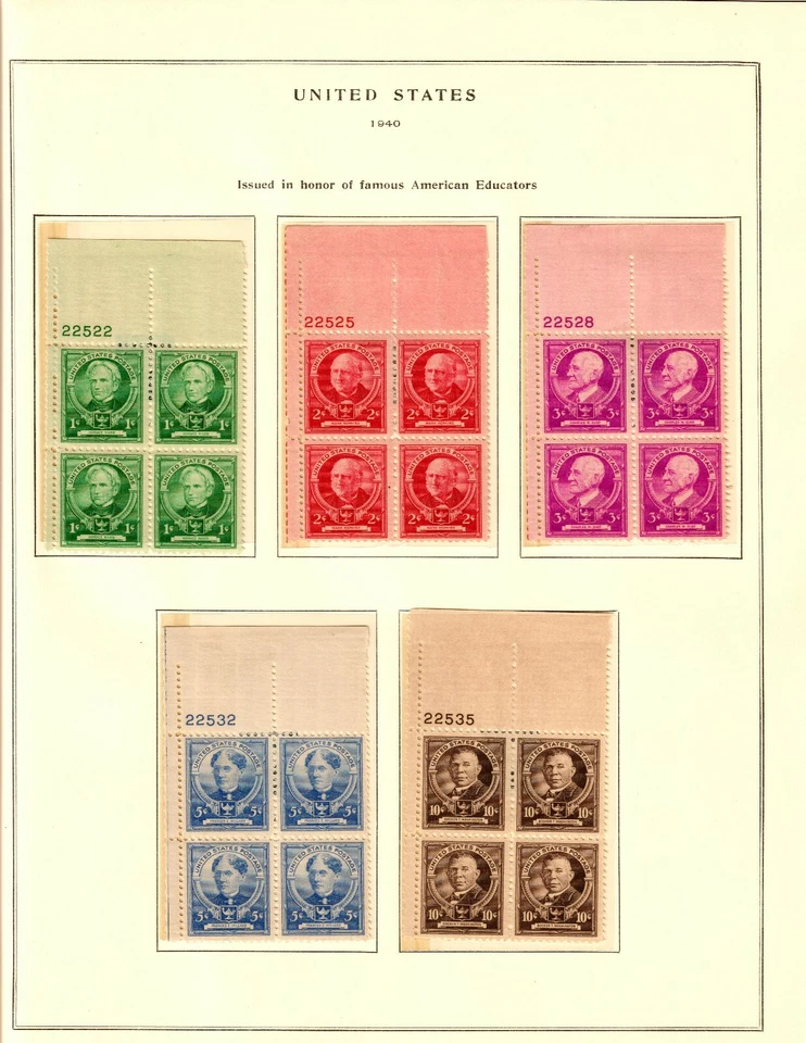 US #859-893 1-10c Famous Americans PB4 in Scott Album Pages MNH F-VF (BCV $330) - Image 3 of 4