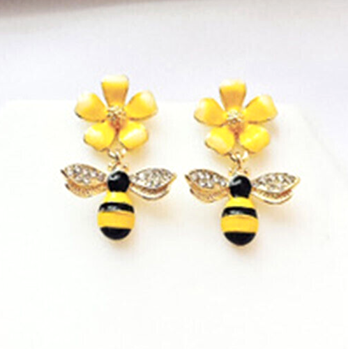 Deliciosos Pendientes de Betsey Johnson Estrás Flor de Abeja - Imagen 15 de 20