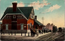 Pere Marquette Railroad Station, Flint, Michigan Posted 1911 #4523