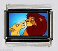 Disney's LION KING Nala Simba in love italian photo 9mm Charm MODULAR LINK