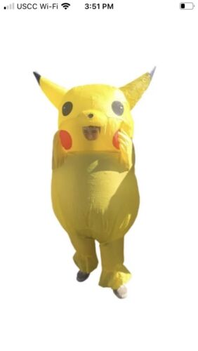 Unisex Mascot Pikachu Inflatable Costume Cosplay Halloween