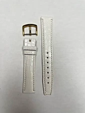 15mm White Genuine Crocodile Watch Band - USA