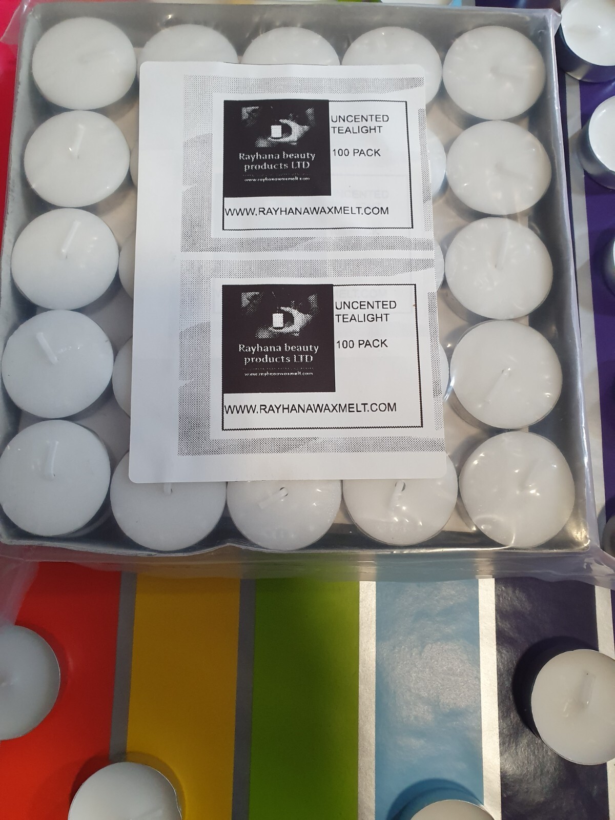 100Tea Night Lights Candles 4 HOUR LONG BURN Unscented Tealights