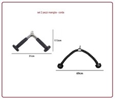 2 attrezzi palestra maniglia corda torretta tricipiti combinata bicipiti barra