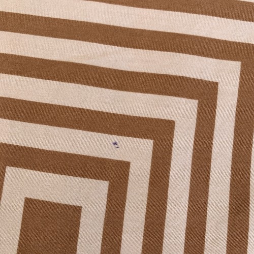 VTG Tablecloth Geometric Color Blocks Mod 1970s Cotton Brown Tan White 84x89 - Picture 6 of 10