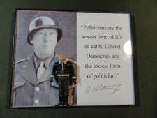 FRAMED GENERAL GEORGE S. PATTON JR QUOTE AND ACTION FIGURE FRAME 10"X8.5"