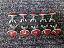 Vintage Style Bicycle Reflectors- 5 Pairs- Auto License Plate- RED * Made in USA