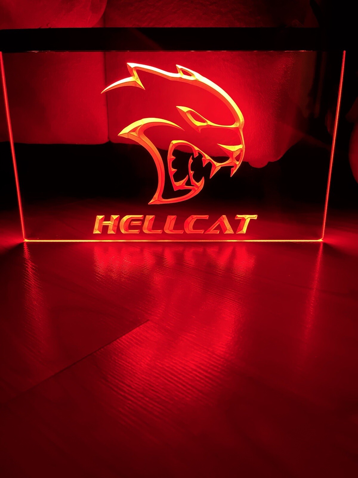 DODGE HELLCAT LED NEON RED LIGHT SIGN 8x12 eBay