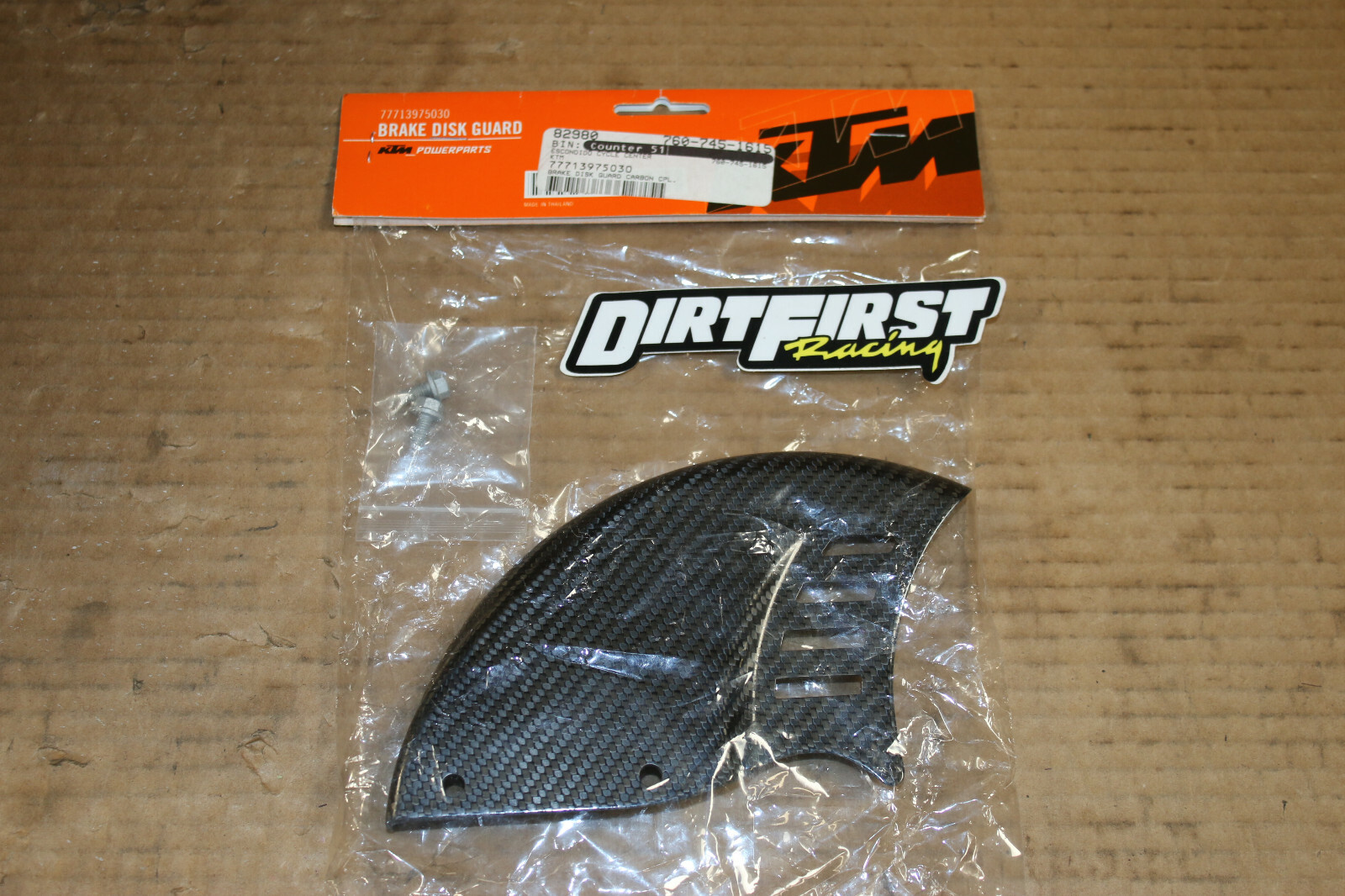 KTM Carbon Fiber Rear Disc Brake Guard Cover rotor PowerParts SXF SX