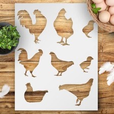 Reusable Chicken Stencil 8.5x11 for Painting, Crafts, Wood, Glass, DIY