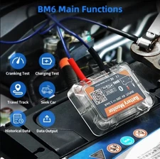 QUICKLYNKS BM6 12V Battery Monitor Wireless Bluetooth Battery Tester for Car ATV