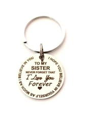 To My Sister Love You Forever Stainless Steel Keychain