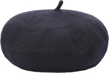 AWAYTR Kids Beret Hats for Girls - Artist Wool French 2-10 Years, Black