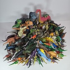HUGE 69.5 Dinosaur Lot of assorted Toys Rubber Plastic Poseable Glow in the Dark