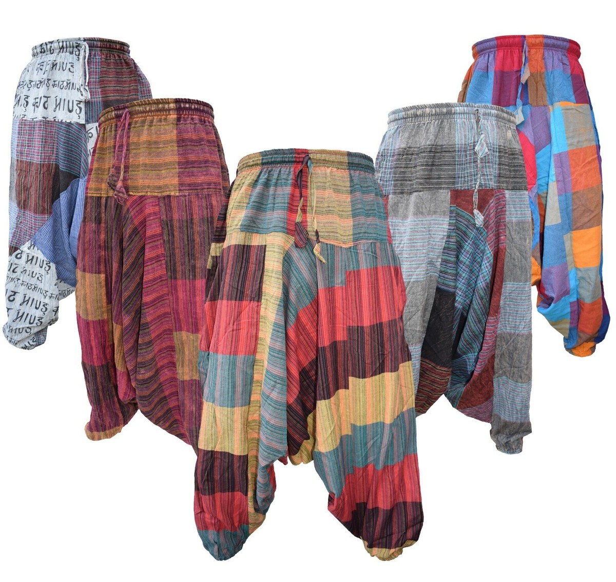 Pantaloni Aladdin Harem Gheri Per Donna – Leggeri A Righe In Cotone, Vita Elastica E Caviglie Stretti - 2