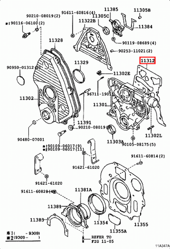 Genuine Hilux LN171 LN170 LN167 LN166 3L 5L 2L Timing Gear Cover Case Gasket - Picture 10 of 20