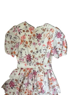 off shoulder white short dress Dana White Eyelet Off-Shoulder Halter Dress - Size L - Cotton Candy LA - Sweetheart Neckline with Puffy Sleeves
