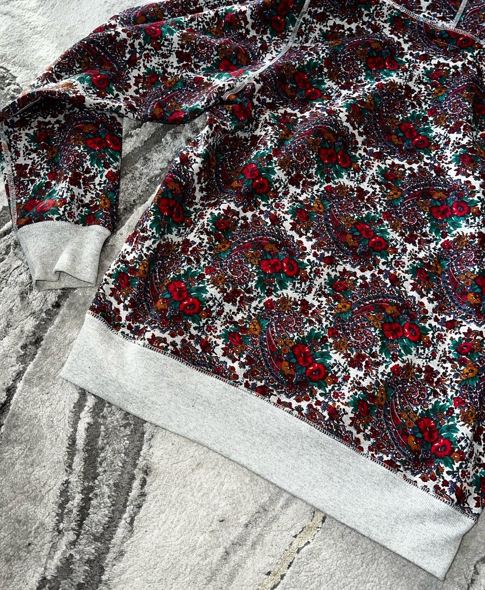 カナダ製NOAHペイズリーフーディー XXL NOAH Multicolor Floral Paisley Hoodie Sweatshirt Size Large