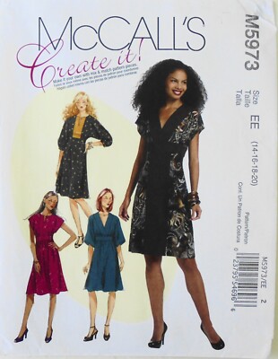 McCalls 5973 Misses Create It Dresses Sewing Pattern Sz 14-20