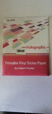 Gwybkq Holograpic Printable Vinyl Sticker Paper for Inkjet Printer 25 Sheets