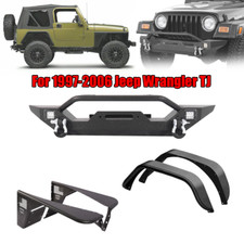 Fit For 97-06 Jeep Wrangler Tj Armor Front Bumper Tube Fender Flares Flat Guards Fit For 97-06 Jeep Wrangler Tj Armor Front Bumper Tube Fender Flares Flat Guards