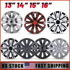 13" 14" 15" 16" 4Pcs Wheel Covers Snap On Full Hub Caps Fits Tire & Steel Rim
