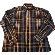 G.H Bass and Co Button Up Shirt Mens Medium Multi Plaid Long Sleeve 90s