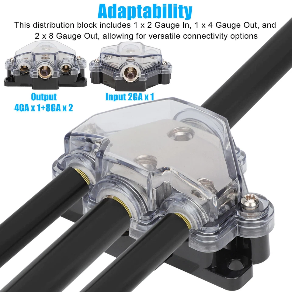 2pcs Comprehensive Protection Car Audio Distribution Block 2G In 4G 8G Out - Image 3 of 4