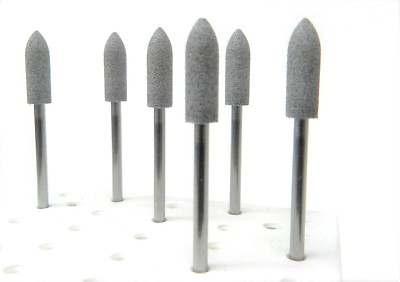 EVE White Coarse Silicone 16 x 5.2mm Bullet Point Mounted Polisher Germany 10 Pc