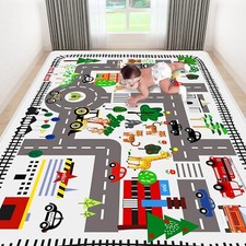 Kids Rug City Life Playmat Play Carpet for Playing Cars 78.7X59 Inch, Color