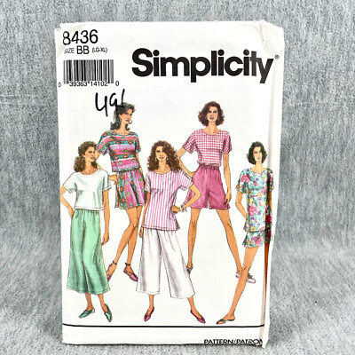 Simplicity 8436 Plus Size Top and Wide Leg Pants Misses L XL Sewing Pattern