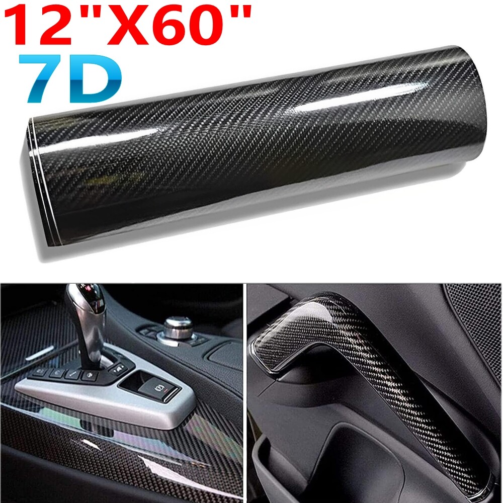 7D Premium Super Gloss Carbon Fiber Vinyl Film Wrap Bubble Free Air ...