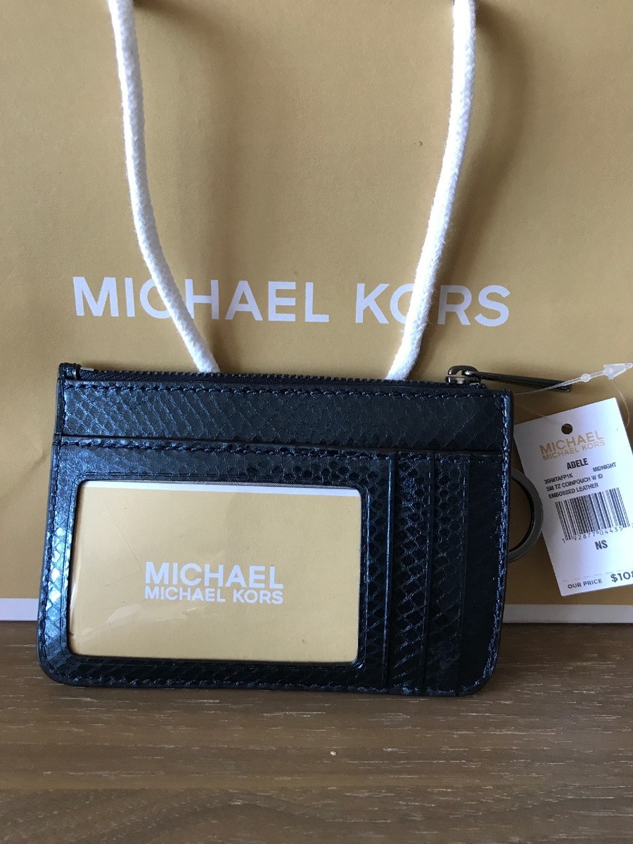 Michael Kors NWT Midnight Blue Embossed Leather Adele  display picture 2
