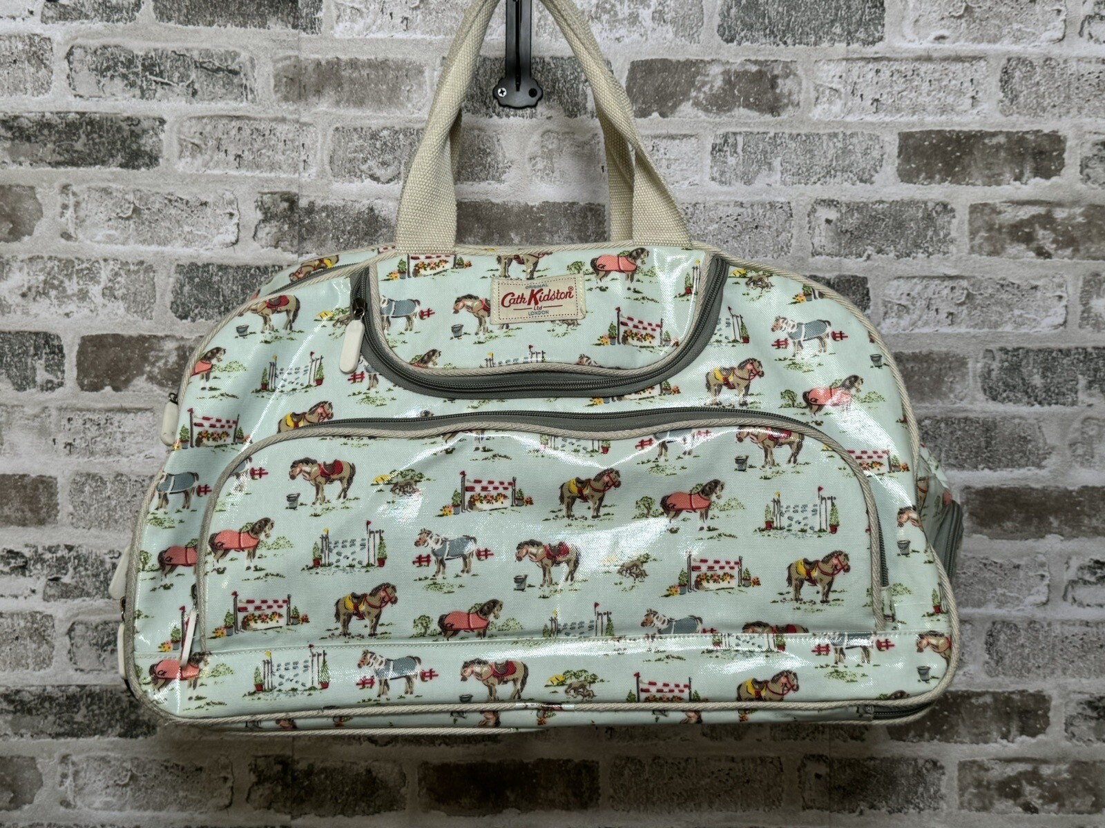 Cath Kidston Wheeled Rolling weekend Duffle Carry On Ponies Horses Oil