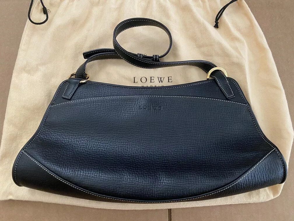 LOEWE Black Leather Shoulder Bag - Purchased in Japan