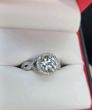 14kt White Gold Ladies Diamond Engagement Ring With Wedding Band