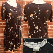 FATFACE Size 12 Dark Grey Floral Dress Holiday Summer Stretchy Excellent S4