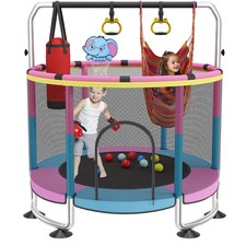 Trampoline for Kids, 60" Toddler Trampoline Indoor Outdoor, 440lbs KidsTrampo...