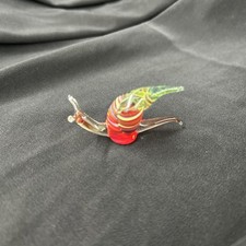 handcrafted, hand-blown art glass snail figurine