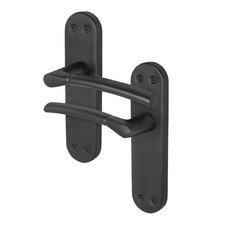 Black Internal Door Handles on Backplate Matt Black, Latch Set Multi Packs