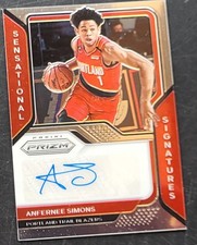 Anfernee Simons 2020-21 Panini Prizm Sensational Signatures Trail Blazers