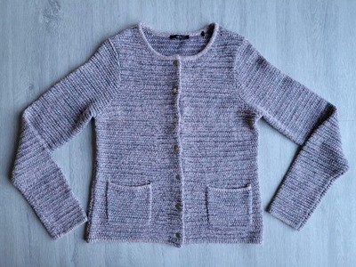 Zero Damen Strickjacke Gr. 34 grau-rosa