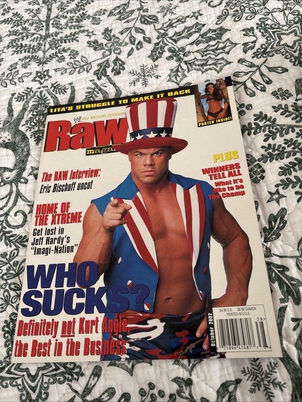 RAW Magazine ~ October 2002 ~ Kurt Angle  Cover W Poster  & CatalogWwf WWE