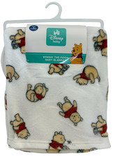 New Disney Winnie The Pooh In Red Shirt Super Soft Plush Baby Blanket 30x40